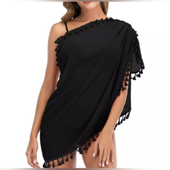 Women's Swim Accessories Pom pom Sarong Coverup - Picture 4 of 6
